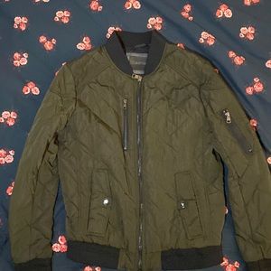 Army Green Calvin Klein bomber jacket. Slightly won’t pretty much new